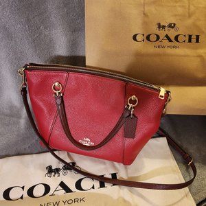 CB KACEY Red Leather Coach Bag